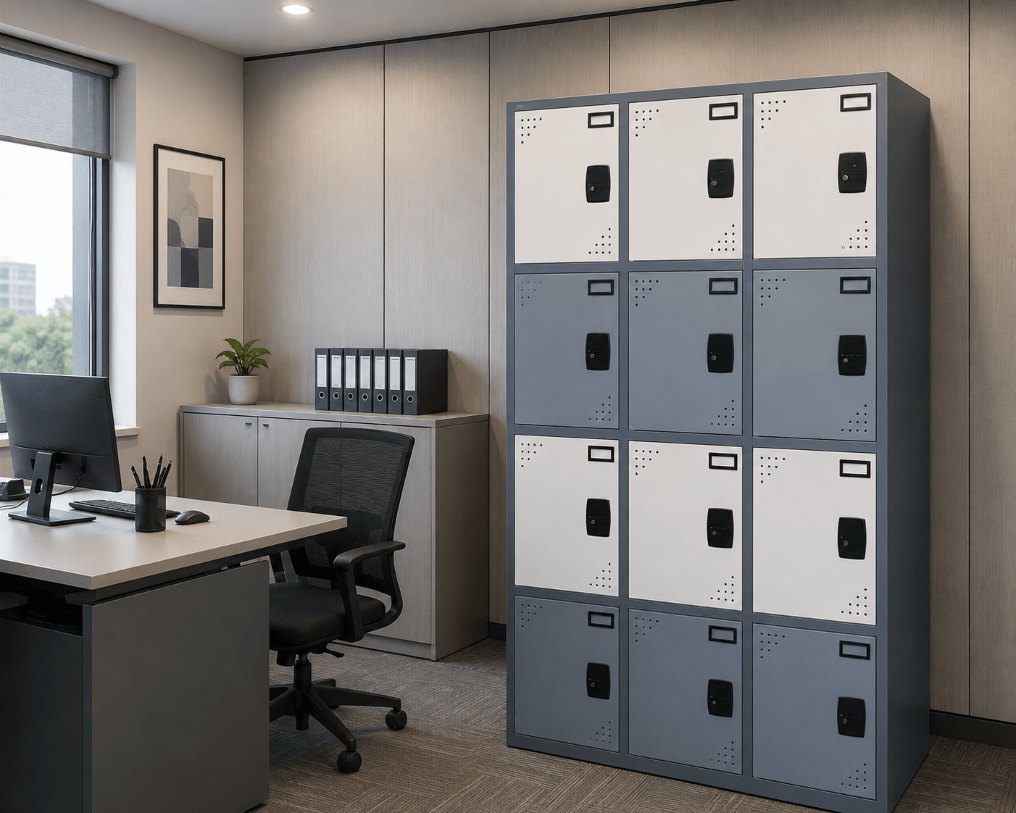 Steel Personal Locker – 12 Door Digital Storage Locker Cabinet (0.8 mm Thickness) ZMS-21