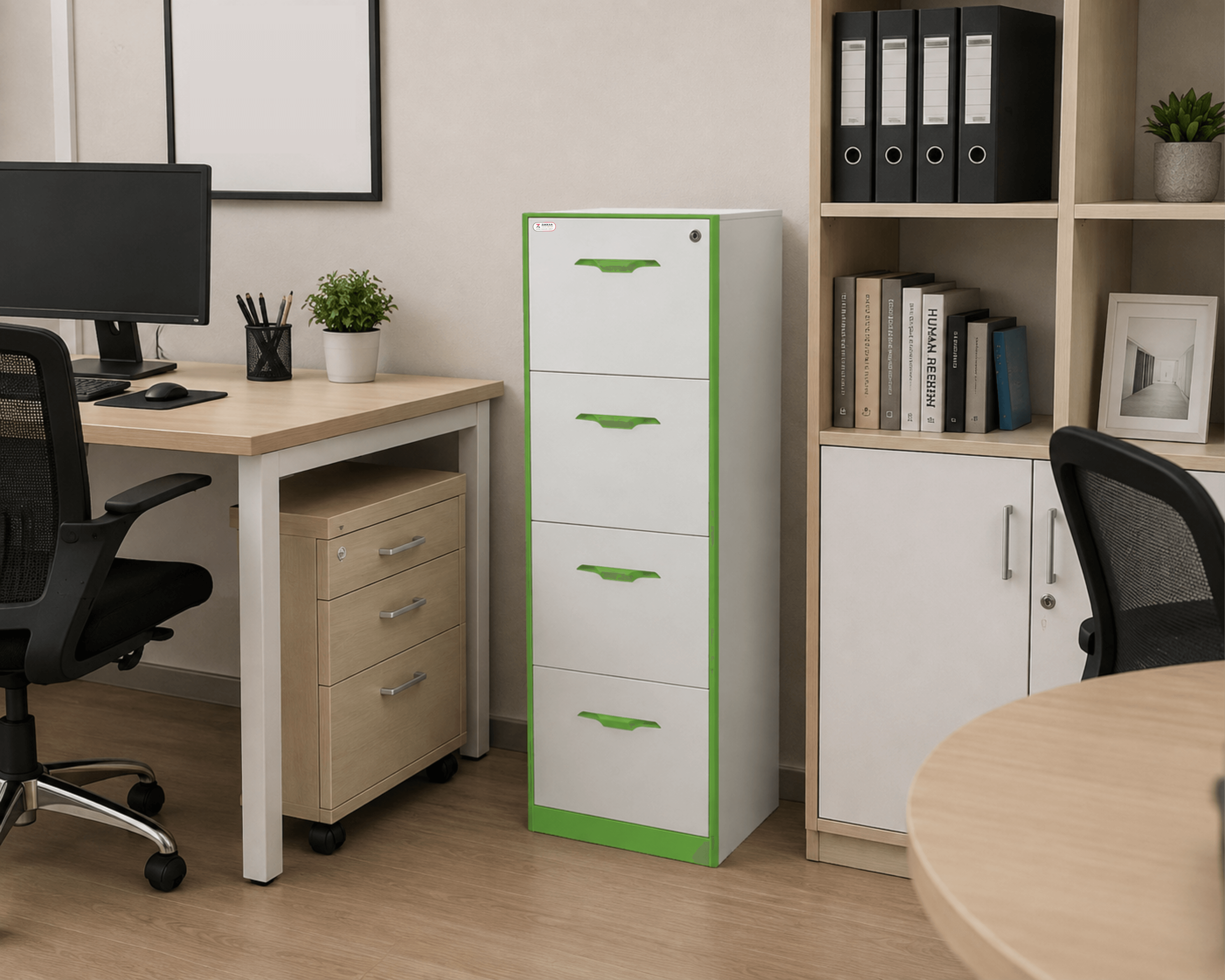 4 Drawer Vertical Filing Cabinet | Steel Office File Storage Cabinet