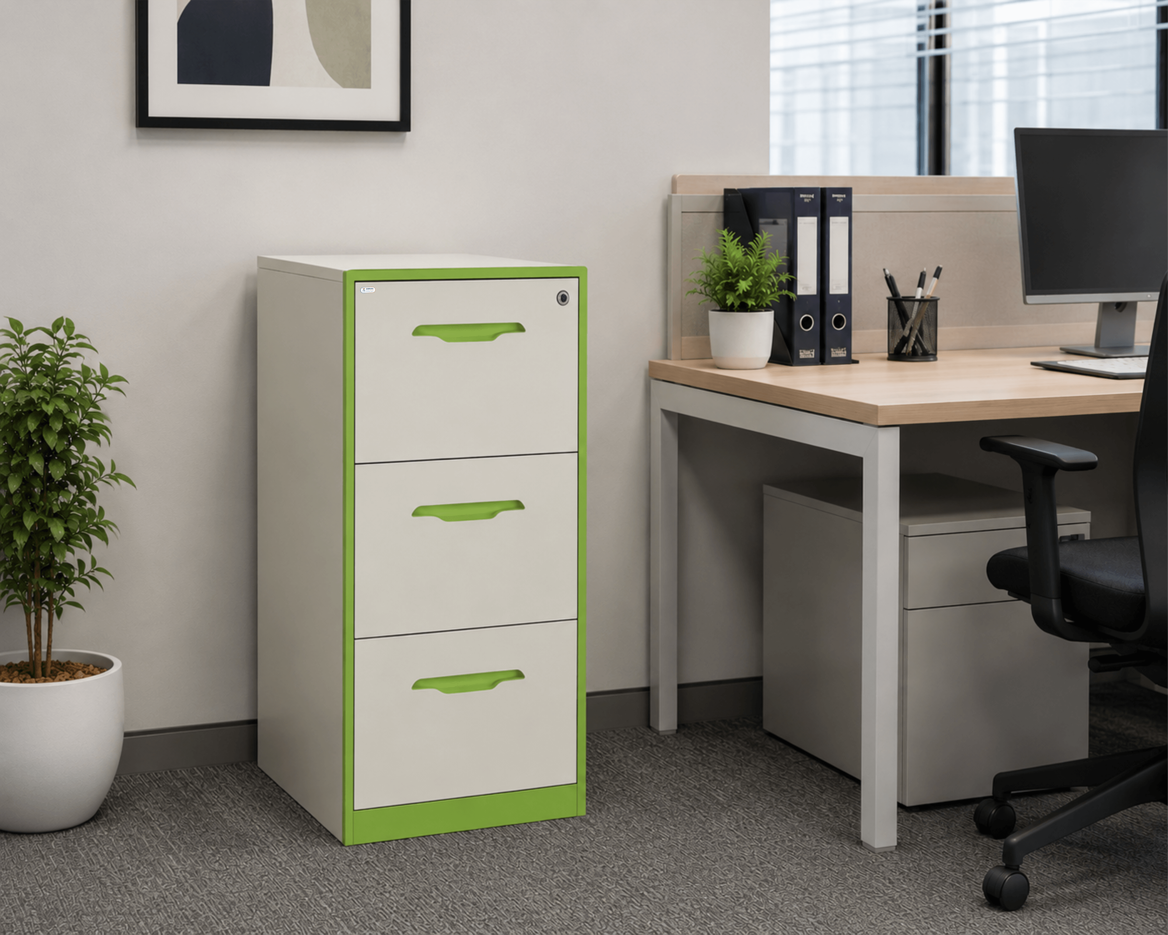 Vertical Filing Cabinet – 3 Drawer Steel File Storage Cabinet