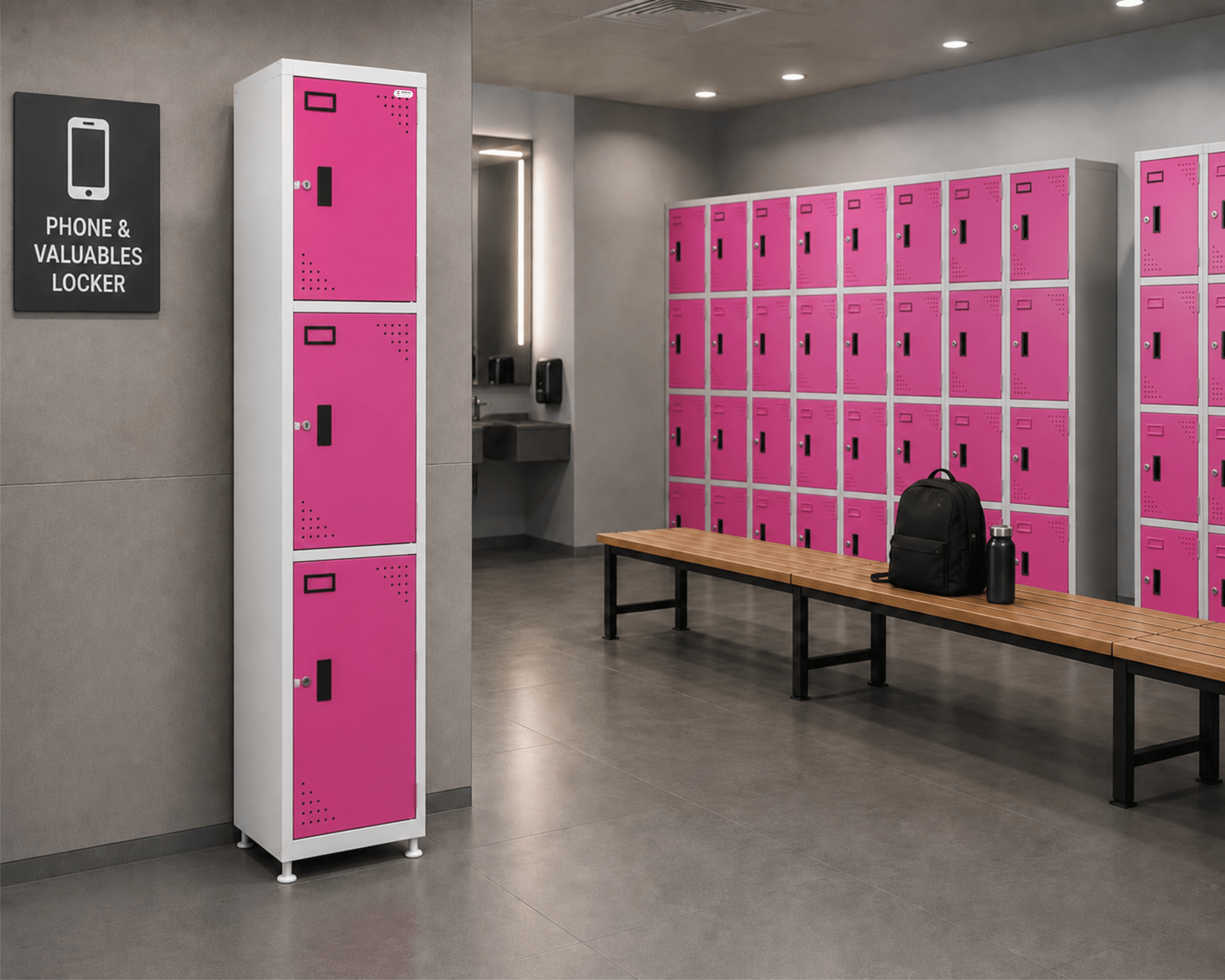 Steel Personal Locker – 3 Door Metal Storage Cabinet (0.8 mm Thickness) ZMS-20