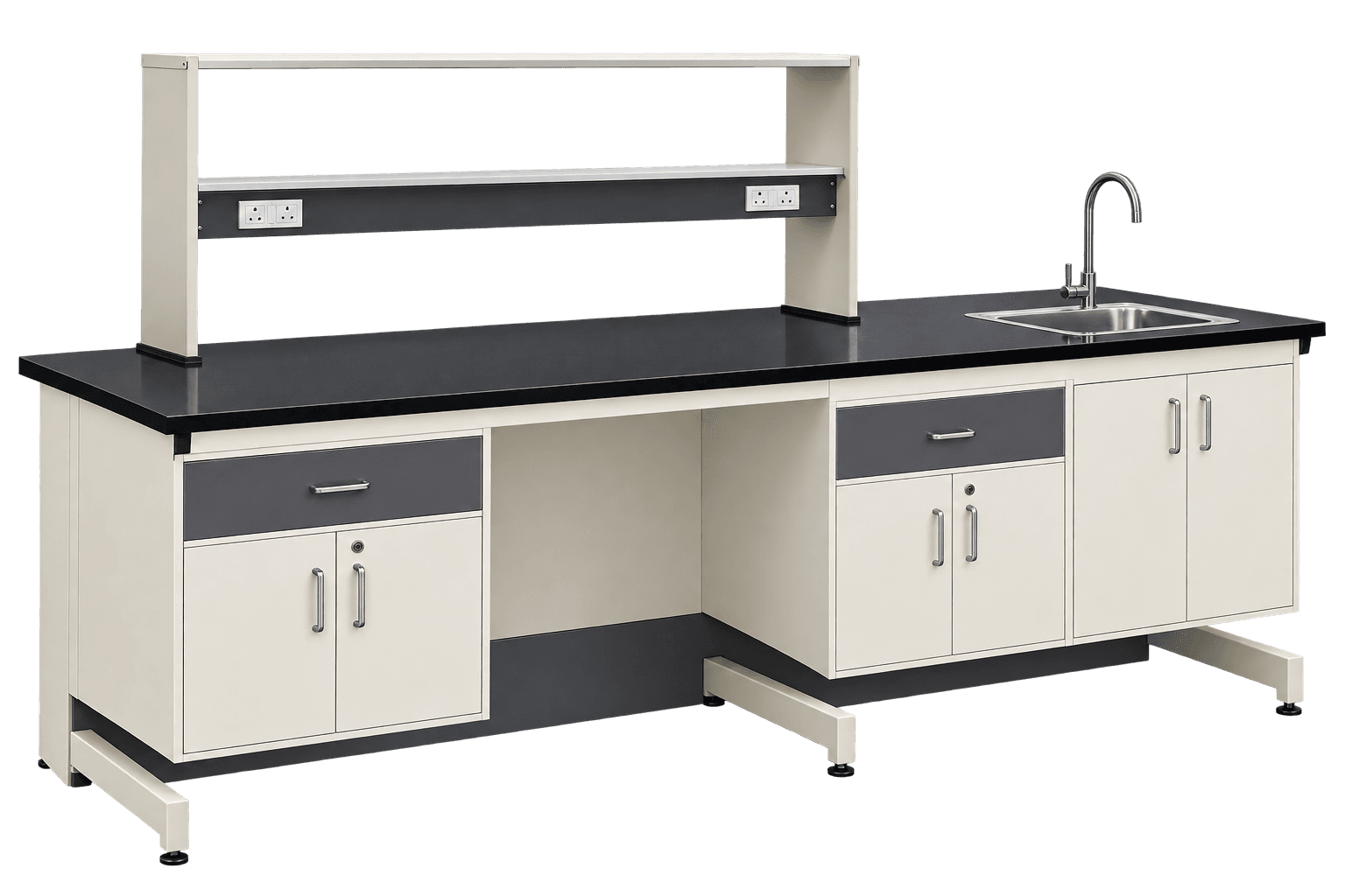 ZAKKAA Lab Table with Reagent Shelf & Sink 
