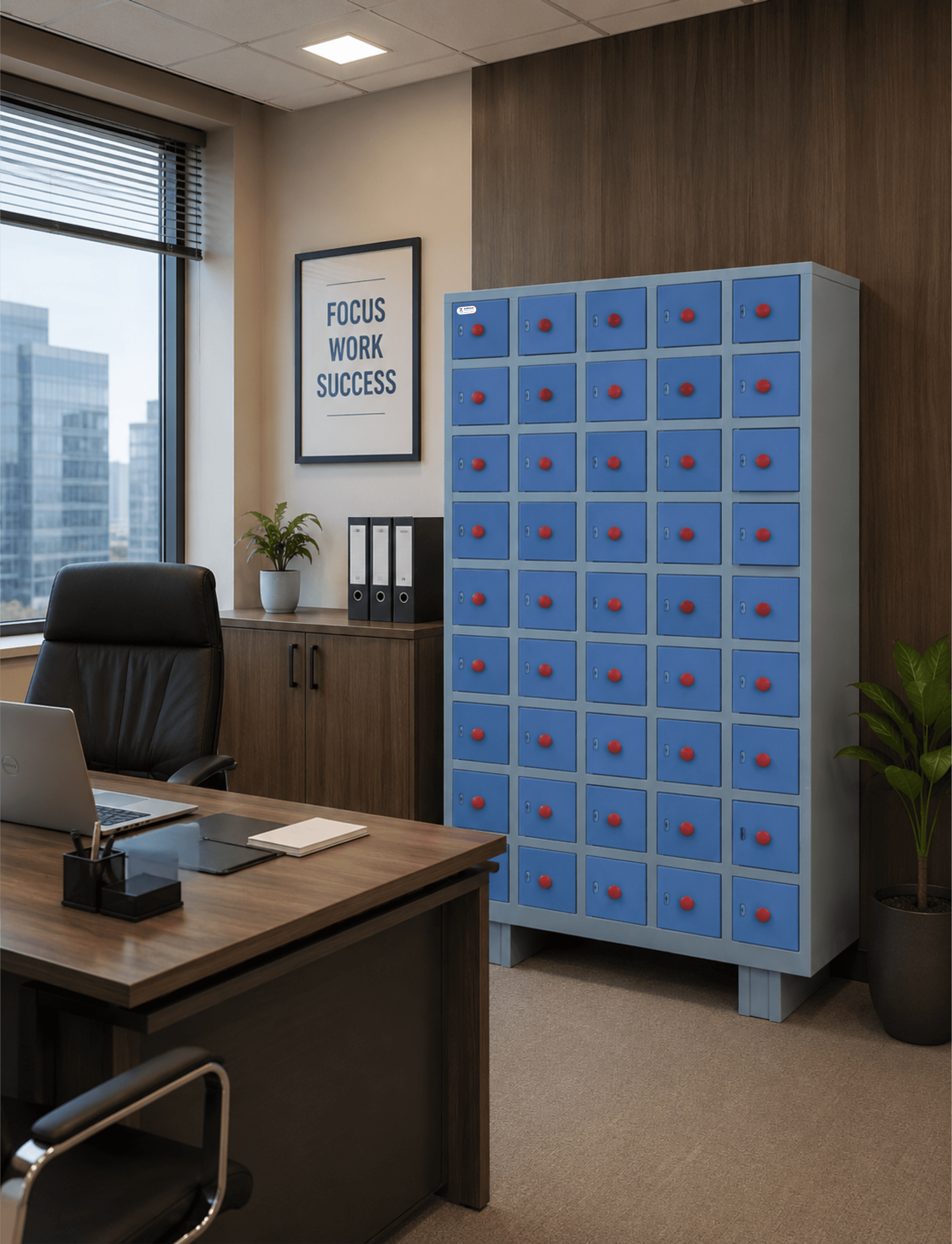 Steel Mobile Locker – 50 Door High-Density Storage Cabinet (0.8 mm Thickness) ZMS-23