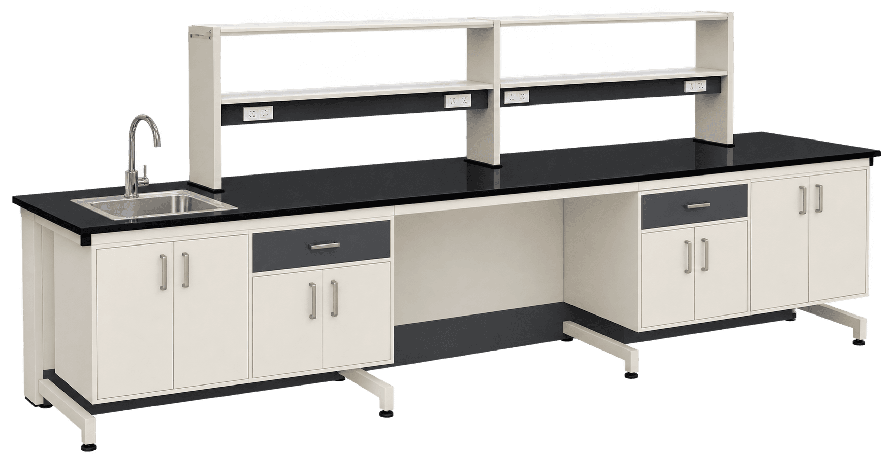 ZAKKAA Lab Table with Reagent Shelf & Sink