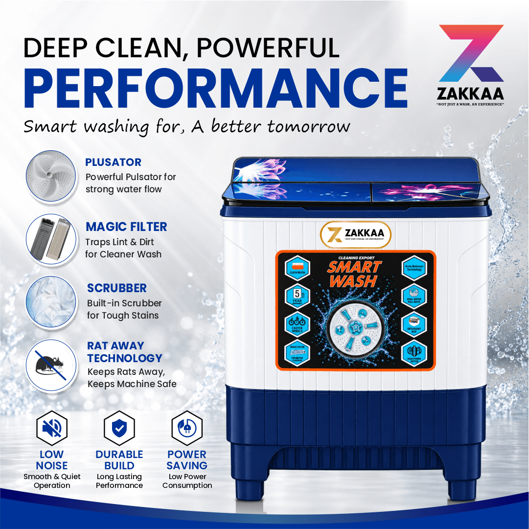 ZAKKAA ZKWM-12 8 KG Semi-Automatic Washing Machine