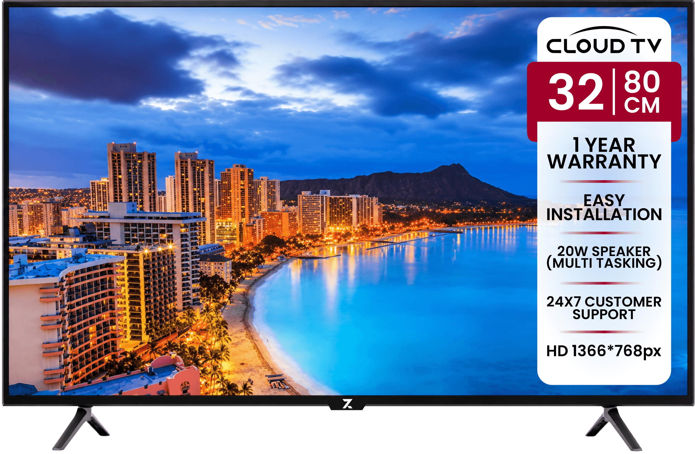 ZAKKAA Cloud TV 32" HD Ready Smart LED TV