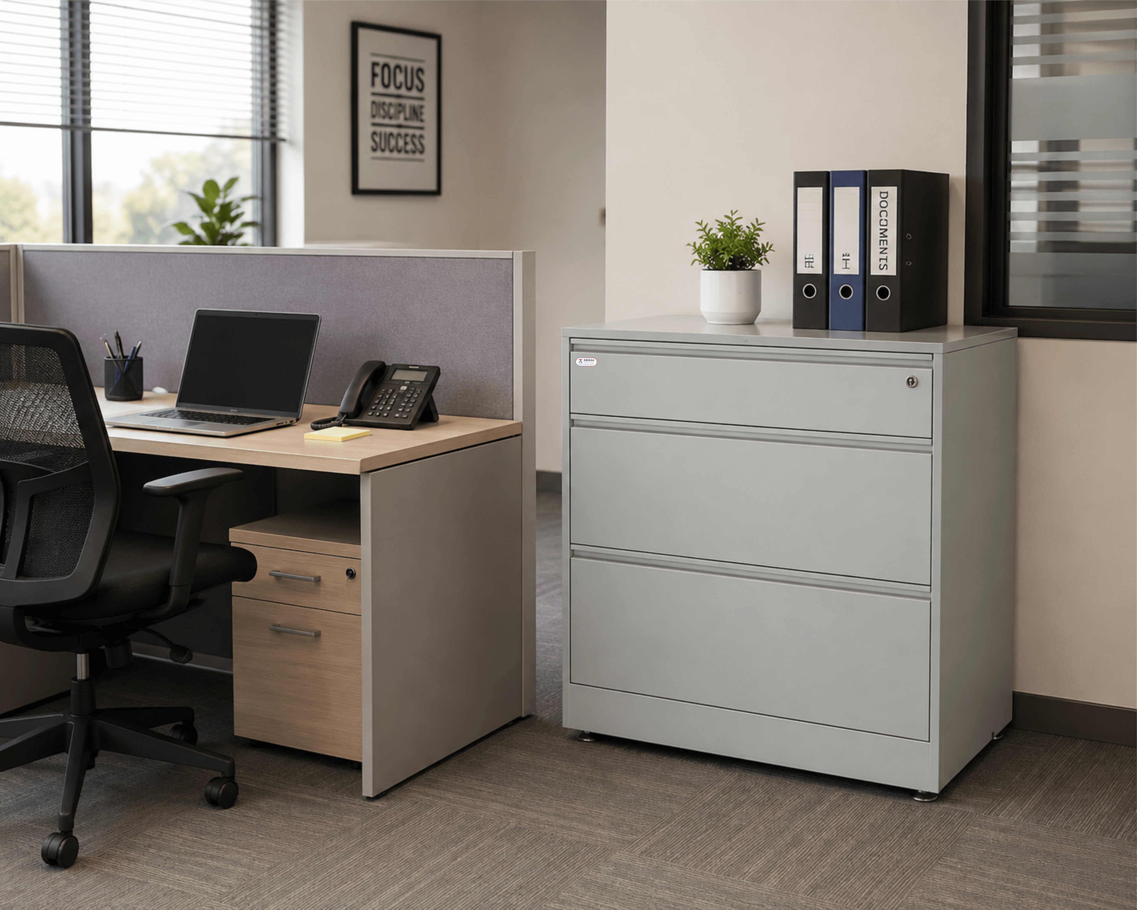 ZAKKAA Steel Lateral Filing Cabinet – Office Document Storage Cabinet ZMS-35