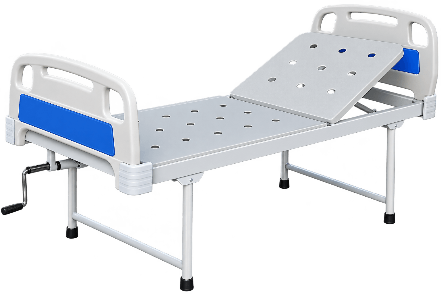 ZAKKAA Semi Flower Bed with Polymer Panels – Manual Patient Care Bed