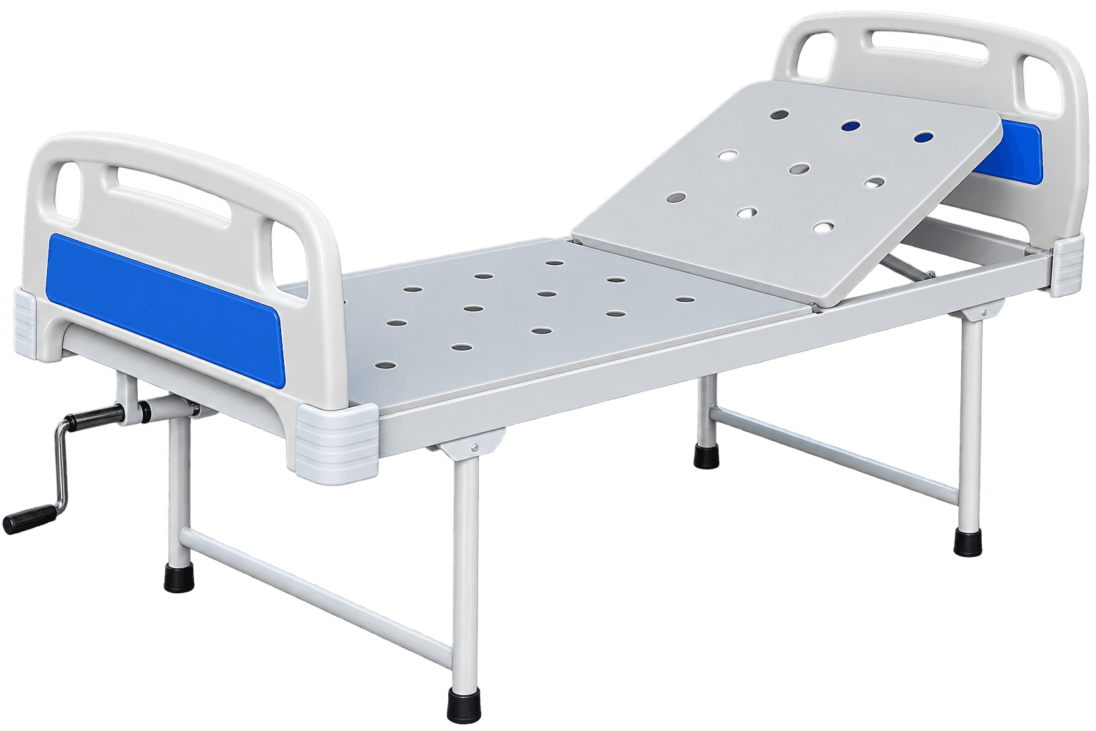ZAKKAA Semi Flower Bed with Polymer Panels – Manual Patient Care Bed