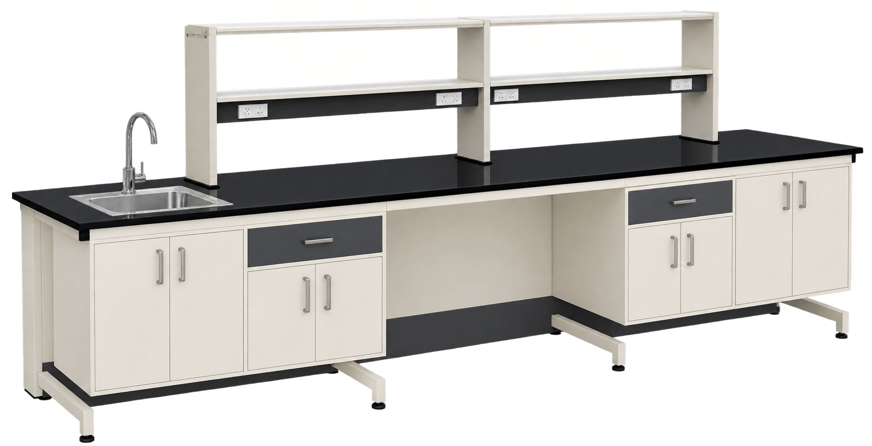 ZAKKAA Lab Table with Reagent Shelf & Sink