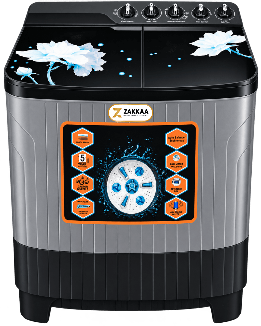 ZAKKAA ZKWM-09 7.5 KG Semi-Automatic Washing Machine