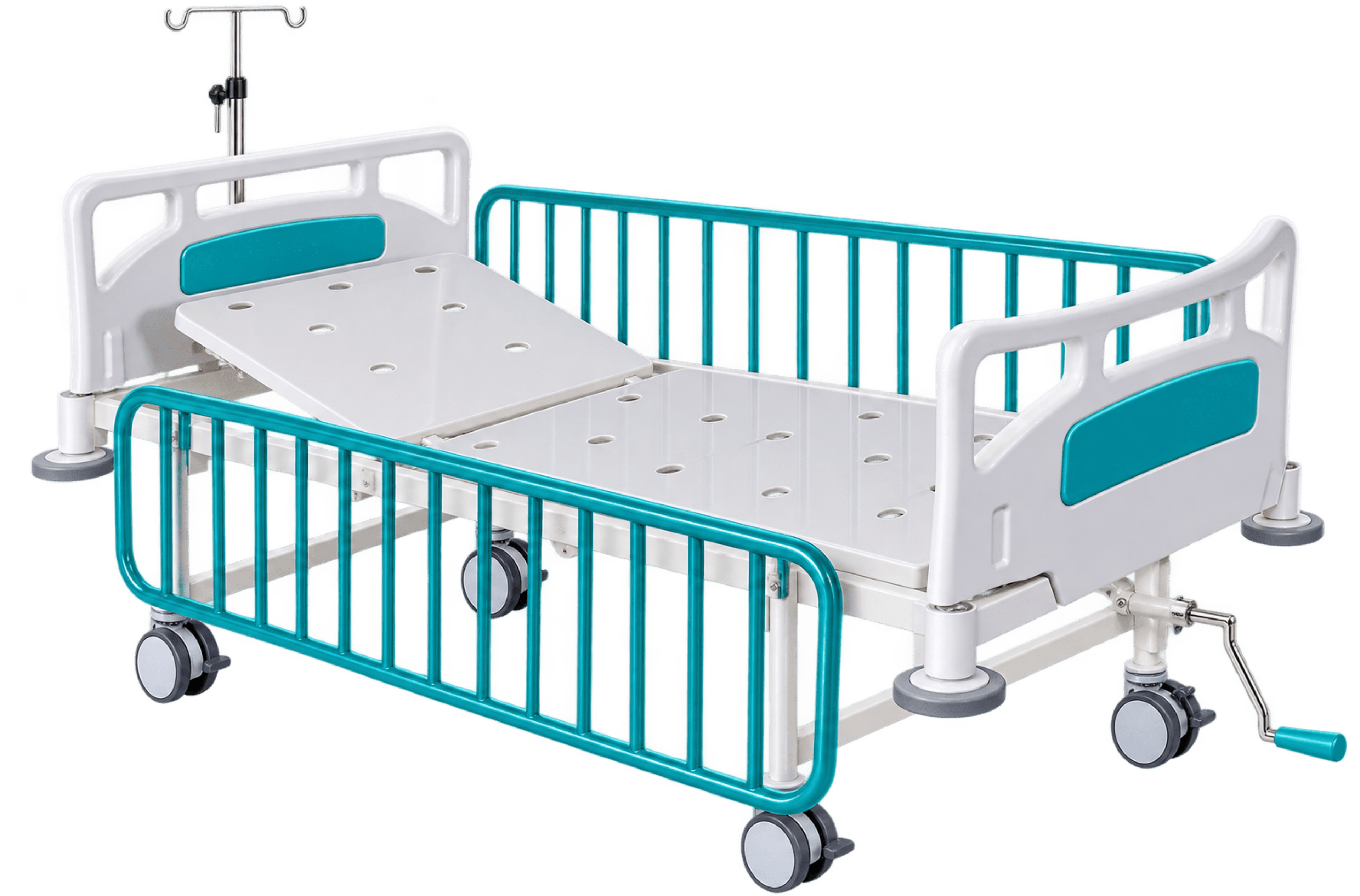 ZAKKAA Pediatric Semi Flower Bed with Safety Rails & Wheels