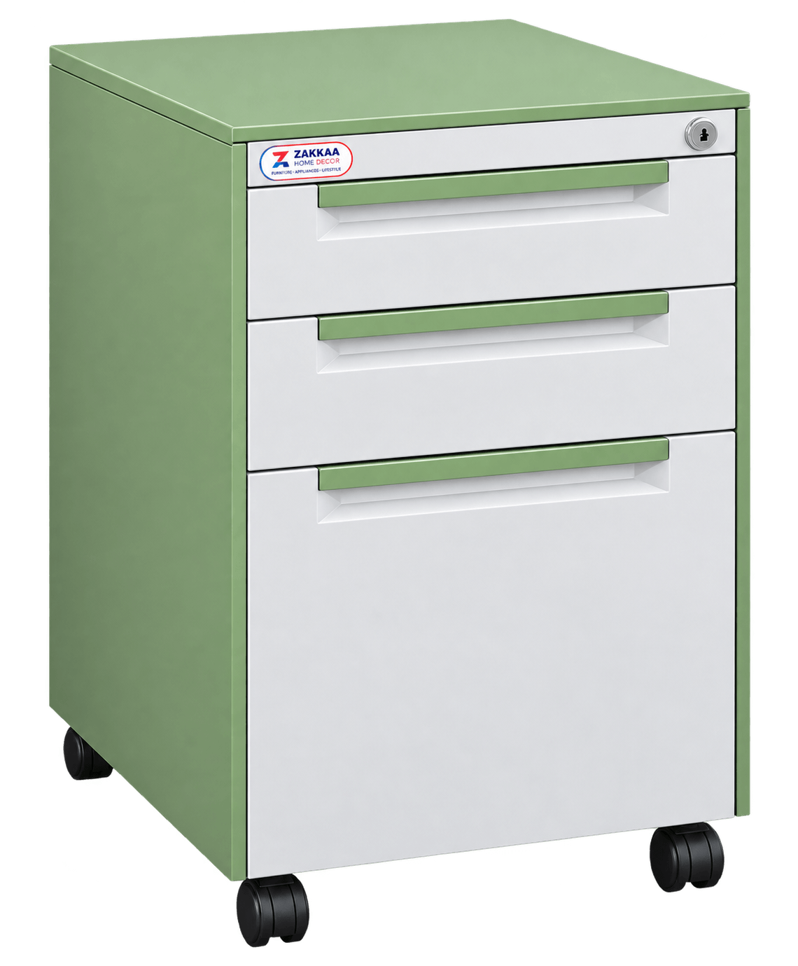 ZAKKAA Steel Mobile Pedestal Cabinet – 2 Drawer + 1 Filing Drawer Storage Unit ZMS-14