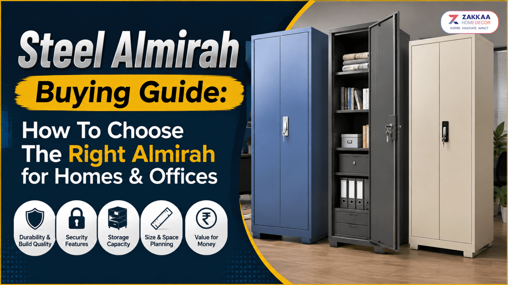 Steel Almirah Buying Guide: How To Choose The Right Almirah for Homes & Offices