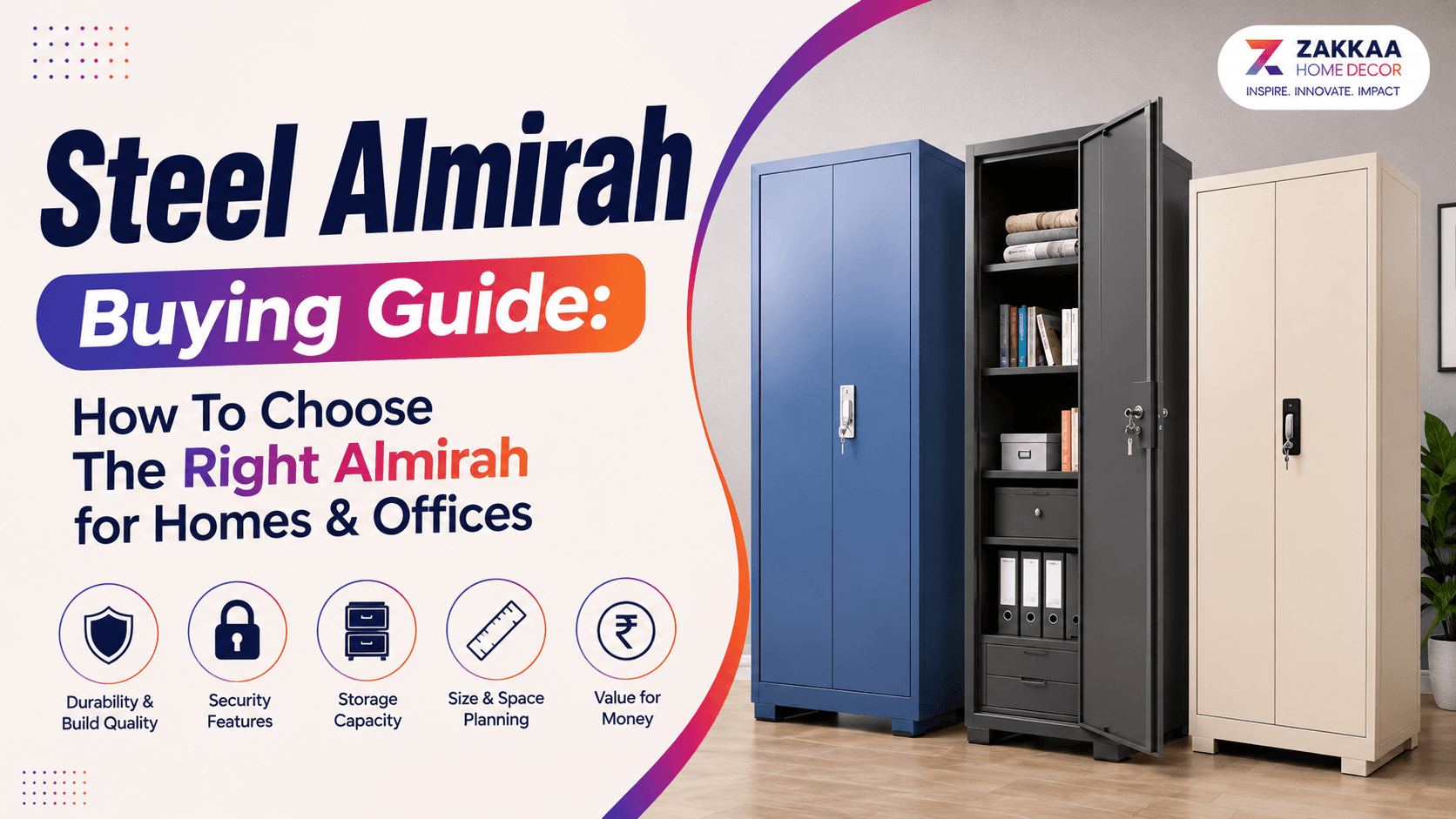 Steel Almirah Buying Guide: How To Choose The Right Almirah for Homes & Offices