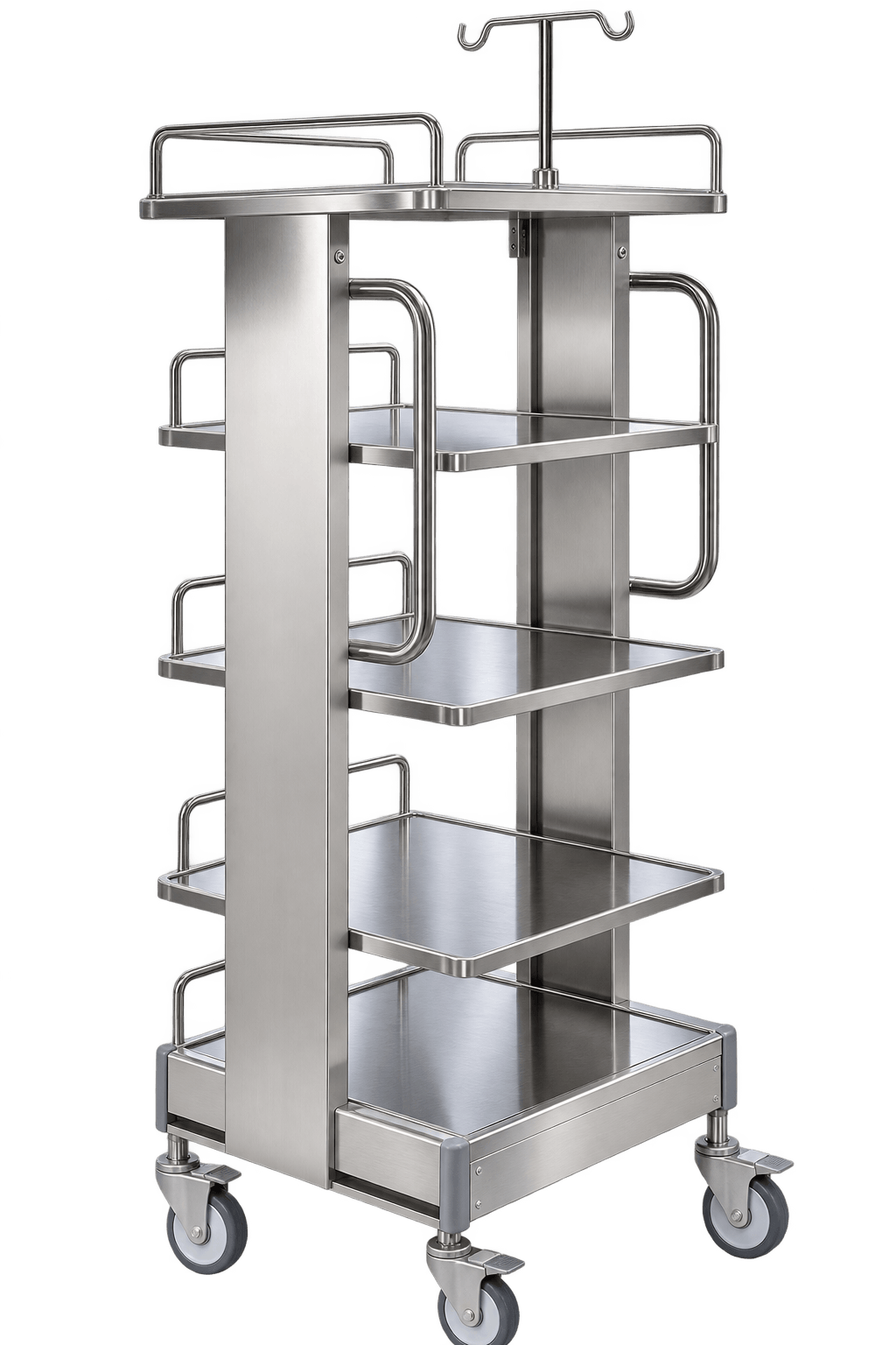 ZAKKAA Stainless Steel Monitor Trolley for Hospitals