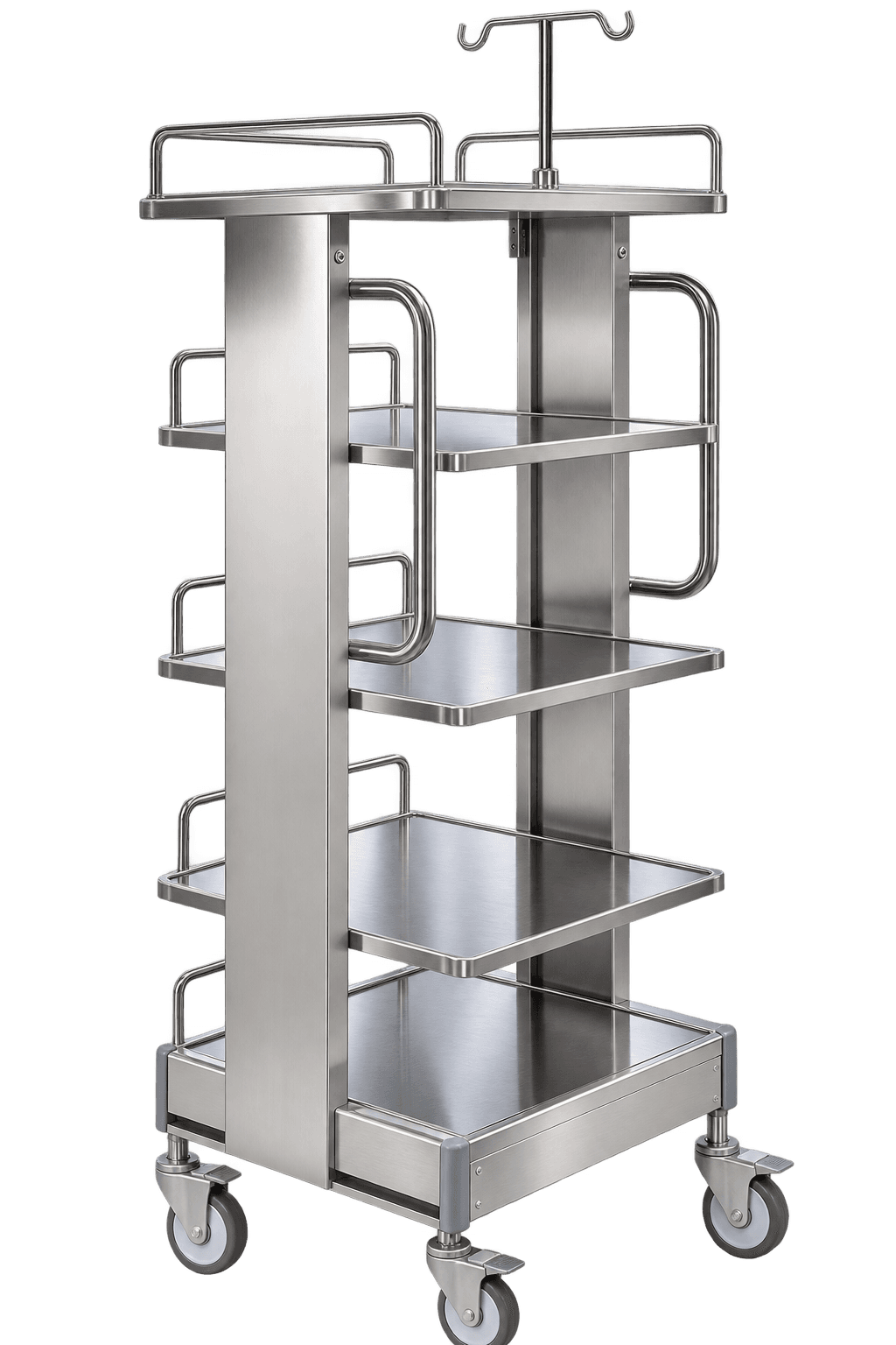 ZAKKAA Stainless Steel Monitor Trolley for Hospitals