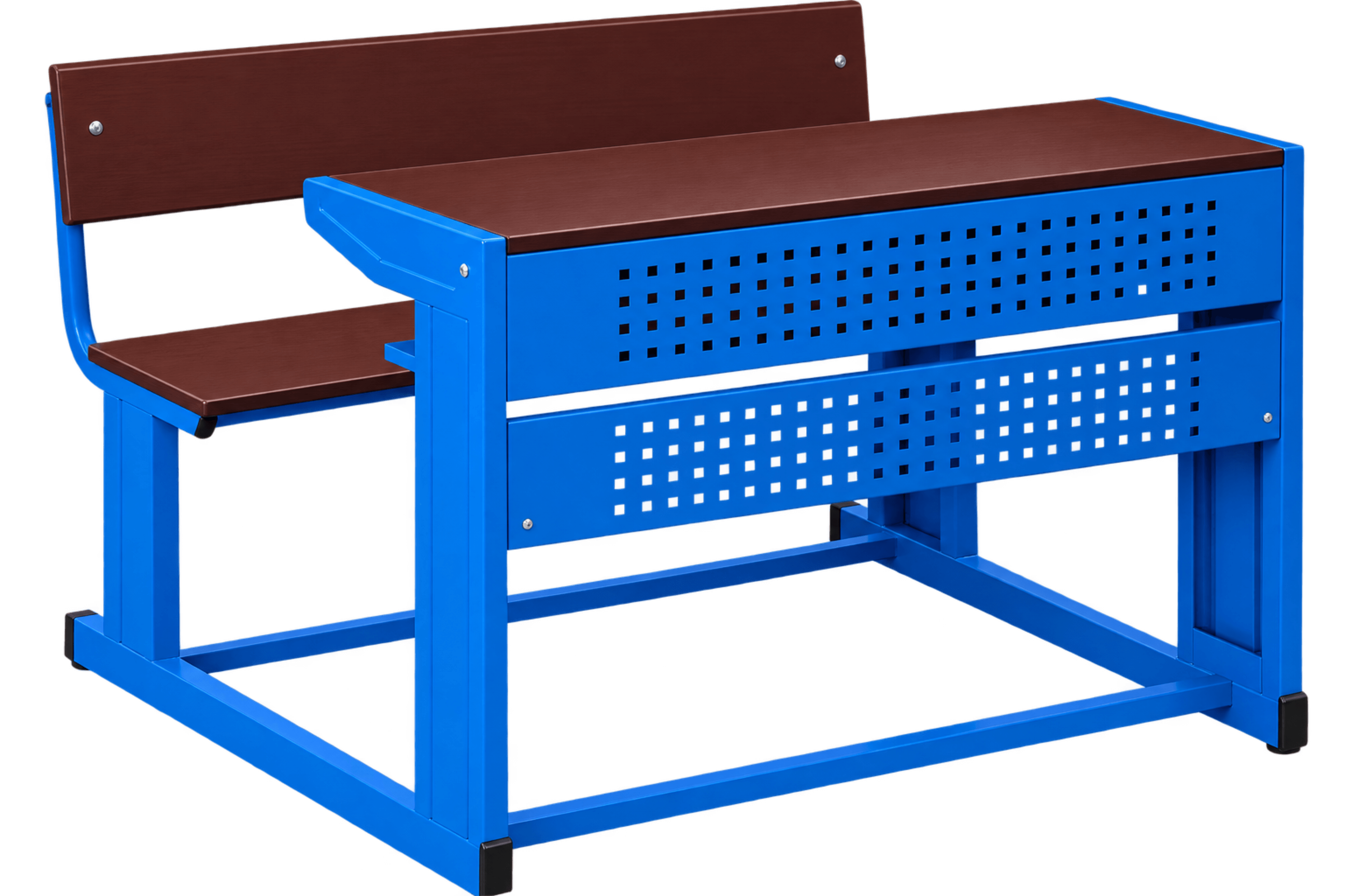 2-Seater School Desk & Bench Set | Compact Packaging | Heavy Duty Steel Frame
