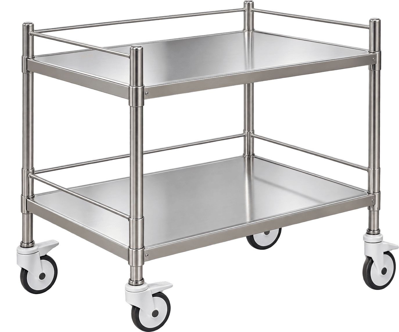 ZAKKAA Stainless Steel Two-Tier Instrument Trolley
