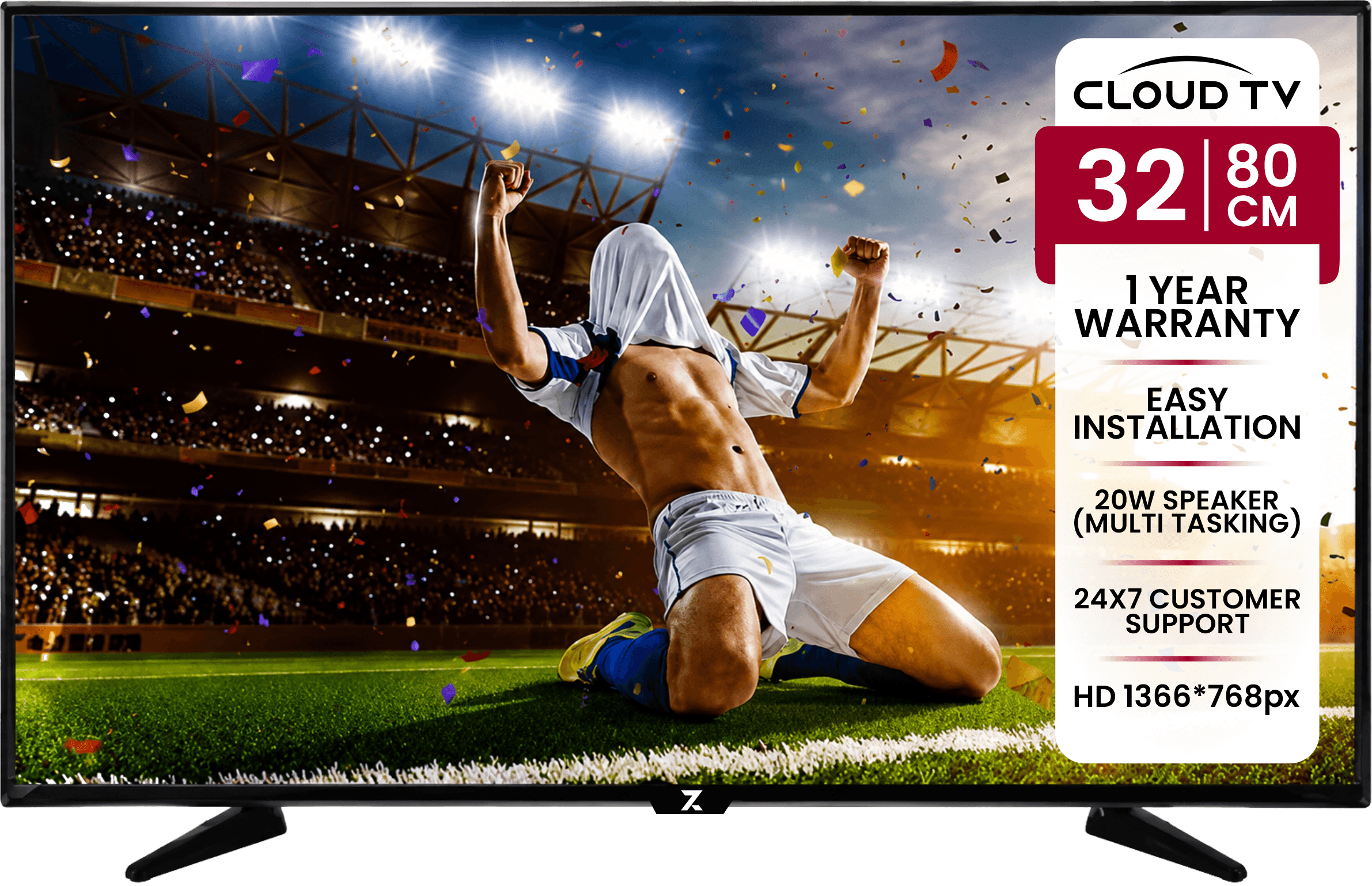 ZAKKAA Cloud TV 32" HD Ready LED TV ZKCT-08